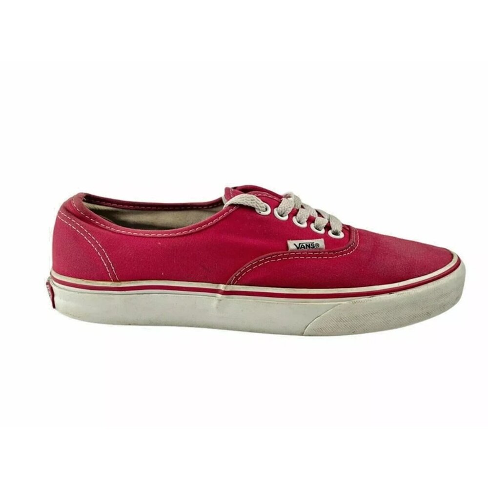 Vans Off‎ The Wall Mens Red Black Lace Up Low Top Skate Shoes Size US 7.0